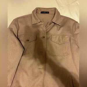 Dusty Pink Checkered Button-Up Shacket